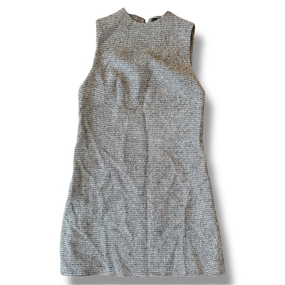 Alice + Olivia Employed Coley Black/White Tweed Sleeveless A-Line Mini Dress (6) - Picture 7 of 14